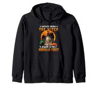 Never Mind The Witch Beware of Norwegian Forest Halloween Felpa con Cappuccio