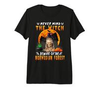 Never Mind The Witch Beware of Norwegian Forest Halloween Maglietta Premium