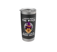 Never Mind The Witch Beware Of Rough Collie Dog Halloween Bicchiere termico in acciaio inox doppia parete