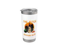 Never Mind The Witch Beware Of Russian Blue Cat Halloween Bicchiere termico in acciaio inox doppia parete