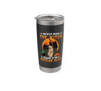 Never Mind The Witch Beware Of Russian Blue Cat Halloween Bicchiere termico in acciaio inox doppia parete