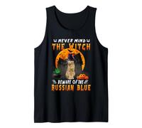 Never Mind The Witch Beware of Russian Blue Cat Halloween Canotta