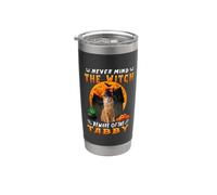 Never Mind The Witch Beware Of Tabby Cat Halloween Bicchiere termico in acciaio inox doppia parete