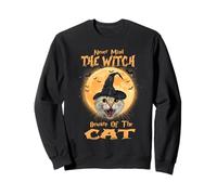 Never Mind The Witch Beware of The Cat Halloween Costume Felpa