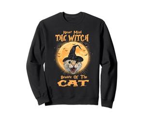 Never Mind The Witch Beware of The Cat Halloween Costume Felpa