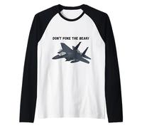 Never Poke The Bear Fighter Jet Design per Gli Appassionati di Aviazione Maglia con Maniche Raglan
