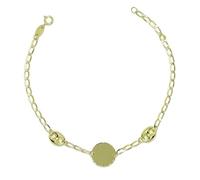 Never say Never Bellissimo bracciale in oro giallo 18 carati con 2 calabrotte e un cerchio centrale. 2,30 g di oro 18 carati, 100% oro 18k