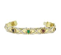 Never Say Never Bracciale Classico in Oro Giallo 18kt con Pietre Preziose, Zirconi, Smeraldi, Zafriche e Rubis - 43,05g