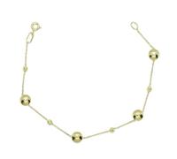 Never Say Never Bracciale da donna con pepite e palline, tutto in oro giallo 18k. Lunghezza: 18,00 cm. 2,15 g di oro 18 carati, 100% oro 18k