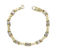 Never Say Never Bracciale da uomo in oro 18k con greca e dettaglio a vite, 6,5 mm di larghezza, 22,5 cm di lunghezza. 13,05 g di oro 18 k.