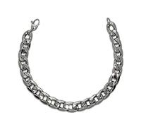 Never say Never Bracciale da uomo in oro bianco 18 carati barbazzale piatto largo 9.00mm e lungo 21.00cm. Chiusura con moschettone. 7,70 gr di oro 18k