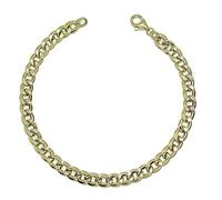 Never Say Never Bracciale da uomo in oro giallo 18 carati a maglia piatta da 6 mm di larghezza e 21,5 cm di lunghezza, 3 g di oro 18 carati, non applicabile