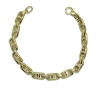 Never say Never Bracciale da uomo in oro giallo 18 carati, modello forzato con barra cava molto grande, lungo 21,50 cm, largo 7,00 mm e del peso di 7.70 gr di oro 18 carati.