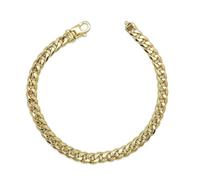 Never Say Never Bracciale da uomo in oro massiccio 18 carati giallo largo 6,00 mm e lungo 22,00 cm. Peso; 25,45 gr di oro 18 k Spessore 2,00 mm, cm, Oro, Nessuna pietra preziosa