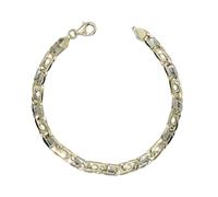 Never Say Never - Bracciale da uomo in oro massiccio 18k giallo da 7 mm di larghezza e 22 cm di lunghezza. Peso: 17,05 g di oro 18k., cm, Oro, Senza gemme