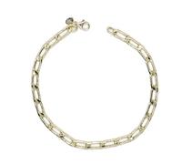 Never Say Never Bracciale in oro 18 carati, forzato, 4 mm, leggero, 21 cm, da uomo