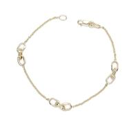 Never Say Never Bracciale in oro 18 k da donna, 18 cm, catena forzata con 3 blocchi di maglie 4 x 7 mm, elegante, leggero e moderno, 2,05 g