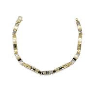 Never Say Never Bracciale in oro 18k giallo e bianco - 5 mm, 9,15 g, modello semi-rigido di alta gioielleria da uomo. Lunghezza: 20,50 cm.