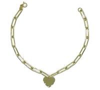 Never say Never Bracciale in oro giallo 18 carati con maglie forzate lunghe e un cuore centrale. Lungo 18,50 cm. Peso, 1,90 gr oro 18k.