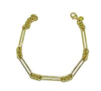 Never Say Never Bracciale originale in oro giallo 18k per uomo o donna, modello barra/anello 3x1 da 20,00 cm. 5,85 gr di oro 18k