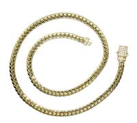 Never Say Never Catena cubana per uomo e donna in oro giallo 18k - 7mm - 60cm - 26.15g - Chiusura Monaco con zirconi