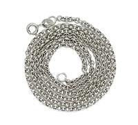 Never say Never Catena da donna in oro bianco 18 carati, modello rolo piatto, larga 3mm e lunga 50cm con chiusura a molla. 4,20 gr di oro 18k