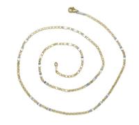 Never Say Never Catena da donna in oro giallo e bianco 18k da 50,00 cm combinata catena sole in giallo e barra bianca, larghezza 2,00 mm. Peso: 4,00 g di oro 18 k.