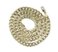 Never Say Never Catena da uomo in oro giallo 18 carati barbata piatta 7 mm 60 cm