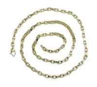 Never Say Never Catena da uomo in oro giallo 18k modello rolo quadrato cava di 60,00 cm di lunghezza, 5 mm di larghezza e 9,25 gr di peso in oro 18 k., cm, Oro, Non Applicabile