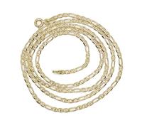 Never Say Never Catena da uomo in oro giallo massiccio da 18 carati modello 3 x 1 ancora di 2 mm di larghezza per 60 cm di lunghezza con chiusura ad anello. Peso: 4,70 g di oro 18 K, Grande, Oro,