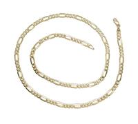Never Say Never - Catenina elegante e robusta in oro giallo 18 carati per uomo e donna, modello 3 x 1 da 60 cm di lunghezza e 4 mm di larghezza. Peso: 8 g.