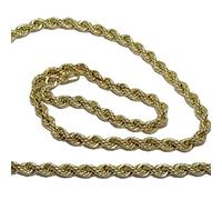 Never say Never Cavo solomonico in oro giallo 18 carati di 3,8 mm di larghezza per 60 cm di lunghezza Peso chiusura moschettone; 10.15gr di oro di 1a legge