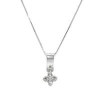 Never Say Never Ciondolo a forma di croce da donna in oro bianco 18 carati e 0,04 ct con diamanti veri. Un regalo per tutta la vita., cm, Oro, Diamante