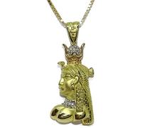 Never Say Never Ciondolo Cleopatra in oro 18k con diamanti da 0,23 cts e catena veneziana forte da 45 cm. 17,95 g di oro 18 carati, Oro, Diamante