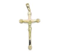 Never Say Never Ciondolo Croce Oro 18k Uomo con Cristo 8,35 g Design Classico Gioiello Religioso