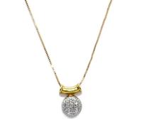 Never Say Never Ciondolo in oro 18 carati con diamanti 0,07 ct e catena veneziana regolabile 45 cm - Eleganza Minimalista di lusso da donna