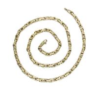Never Say Never Collana da uomo in oro giallo 18 carati, 22,55 g, 60 cm, design forzato con greca incisa, chiusura a moschettone