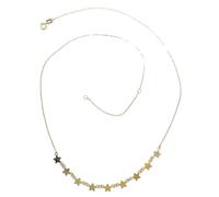 Never Say Never Collana girocollo in oro giallo 18 carati con stelle, da donna, regolabile da 40 e 45 cm, catena forzata, 1,35 g, gioiello elegante