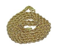 Never Say Never - Cordino in oro giallo 18k, larghezza 4 mm e lunghezza 60 cm. Chiusura a moschettone per massima sicurezza. Peso: 13,30 gr di oro 18K