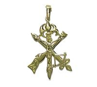 Never Say Never Croce della Legione d'oro giallo 18 kt con o senza catena a maglia barbazzale da 50 cm tutto oro 18 kt e Oro giallo, cod. 99C95170