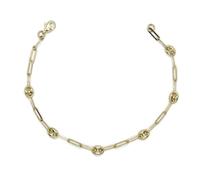 Never Say Never Elegante bracciale da donna alla moda in oro giallo 18k che combina maglie forzate e calabrote. Larghezza 5,00 mm. Peso: 2,95 g di oro 18 k., cm, Oro, Nessuna pietra preziosa