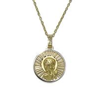 Never Say Never Medaglia della Madonna Bambina in Oro Bicolore 18k. 18 mm di diametro con forzata di 45 cm. 3,60 g di oro 18 k. Comunione speciale