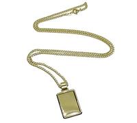 Never say Never Placca in oro giallo 18k liscia da 2,60 x 1,80 cm con catena da 60 cm per uomo.