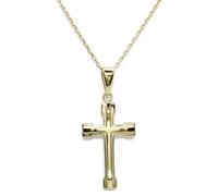 Never Say Never Set Croce Oro 18k 3,10 g con Catena 50 cm | Croce Classica Opaca e Brillantezza Senza Cristo. Ideale comunione e donna.