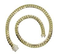 Never say Never Spettacolare e grande catena da uomo in oro giallo 18k lunga 60 cm e larga 10,00 mm, modello cubano, con chiusura a cassettino. 45.85 gr di oro 18 carati, cm, Oro, Zirconia cubica