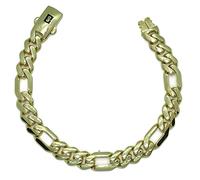 Never Say Never - Splendido bracciale da uomo in oro giallo 18 carati, modello classico 3x1, catena di 20,50 cm di lunghezza, 1 cm di larghezza e 13,80 gr di peso in oro 18 carati.