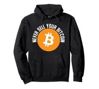 NEVER SELL YOUR BITCOIN BITCOIN SHIRT FUSTIG BTC LOGO CRYPTO Felpa con Cappuccio