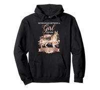 Never Stand Between A Girl And Her German Shepherd Floral Felpa con Cappuccio