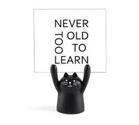 Never Too Old Too Learn Art Deco Fashion Memo Holder Cartoon Black Cat Stand Decorazione