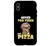 Never Too Tired For Pizza Fast Food Sloth Custodia per iPhone X/XS